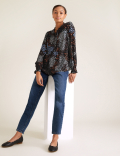 Ditsy Floral Frill Long Sleeve Blouse