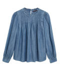 Pure Tencel™ Pintuck Long Sleeve Blouse
