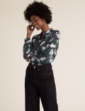 Floral Collared Long Sleeve Shirt