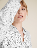 Ditsy Floral Collared Long Sleeve Shirt