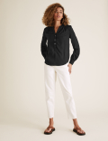 V-Neck Long Sleeve Blouse