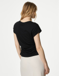 Cotton Rich Ruched T-Shirt