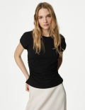 Cotton Rich Ruched T-Shirt