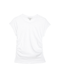 Cotton Rich Ruched T-Shirt