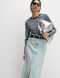 Pure Cotton Striped Crew Neck T-Shirt