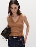 Cotton Rich Ribbed V-Neck Vest