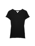 Cotton Rich Ribbed Lettuce Edge T-Shirt