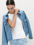 Cotton Rich Ribbed Lettuce Edge T-Shirt