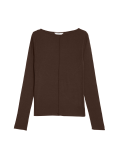 Lyocell Blend Ribbed Top with Wool