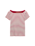 Cotton Rich Ribbed Slash Neck T-Shirt