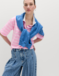 Pure Cotton Short Striped Rugby Top