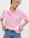 Pure Cotton Short Striped Rugby Top