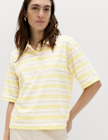 Pure Cotton Short Striped Rugby Top
