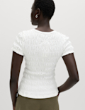 Pure Cotton Smocked Detail Top