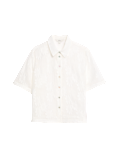 Short Sleeve Floral Jacquard Shirt