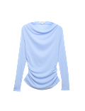 Cowl Neck Draped Long Sleeve Top