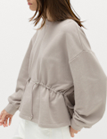 Pure Cotton Drawcord Waist Sweatshirt