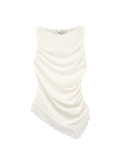 Modal Rich Lace Asymmetric Sleeveless Top