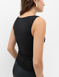 Modal Rich Lace Asymmetric Sleeveless Top