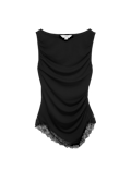 Modal Rich Lace Asymmetric Sleeveless Top