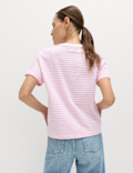 Pure Slub Cotton Checked T-Shirt