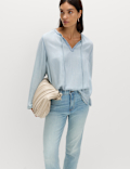 Pure Lyocell Tie Fastening Blouse