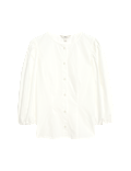 Pure Cotton Puff Sleeve Button Through Blouse