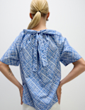 Pure Cotton Tie Back Detailing Blouse