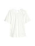 Pure Cotton Tie Back Detailing Blouse