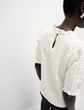 Cotton Rich Smocked Puff Sleeve Blouse