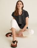 V-Neck Relaxed Longline T-Shirt
