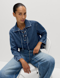 Denim Tie Fastening Blouse