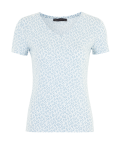 Cotton Ditsy Print V-Neck Fitted Top