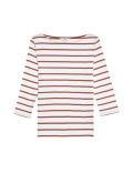 Pure Cotton Striped Slash Neck Slim Fit Top