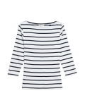 Pure Cotton Striped Slash Neck Slim Fit Top