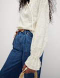 Pure Cotton Applique Blouse