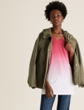 Tie-Dye V-Neck Longline T-Shirt