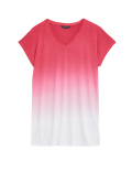 Tie-Dye V-Neck Longline T-Shirt
