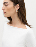 Pure Cotton Slash Neck Top