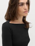 Pure Cotton Slash Neck Top