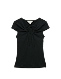 Textured Keyhole Top