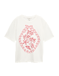Pure Cotton Graphic Oversized T-Shirt