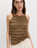 Cotton Rich Textured Square Neck Cami Top