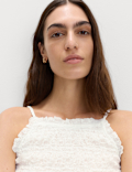 Cotton Rich Textured Square Neck Cami Top