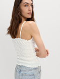 Cotton Rich Textured Square Neck Cami Top