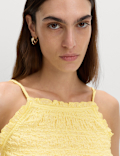 Cotton Rich Textured Square Neck Cami Top