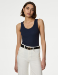 Cotton Rich Ribbed Slim Fit Vest Top