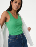 Cotton Rich Ribbed Slim Fit Vest Top