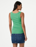 Cotton Rich Ribbed Slim Fit Vest Top