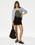 Cotton Rich Ribbed Slim Fit Vest Top